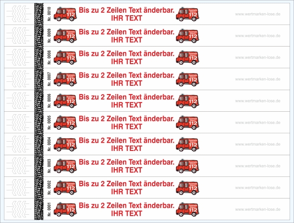 Panterbänder - Einlassbänder - Kontrollbänder - 4/0 "Feuerwehr"